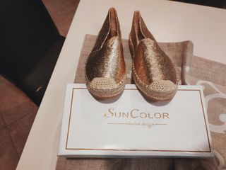 Scarpe donna espadrillas dorate