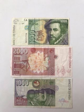 BILLETES de 1000 y 2000 Pesetas