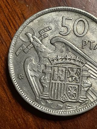 Moneda 50pstas F.Franco ESTRELLA 60 Espańa 1957