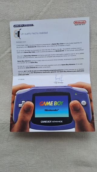 PROMO LANZAMIENTO GAMEBOY ADVANCE PAL ESPAÑA 2001