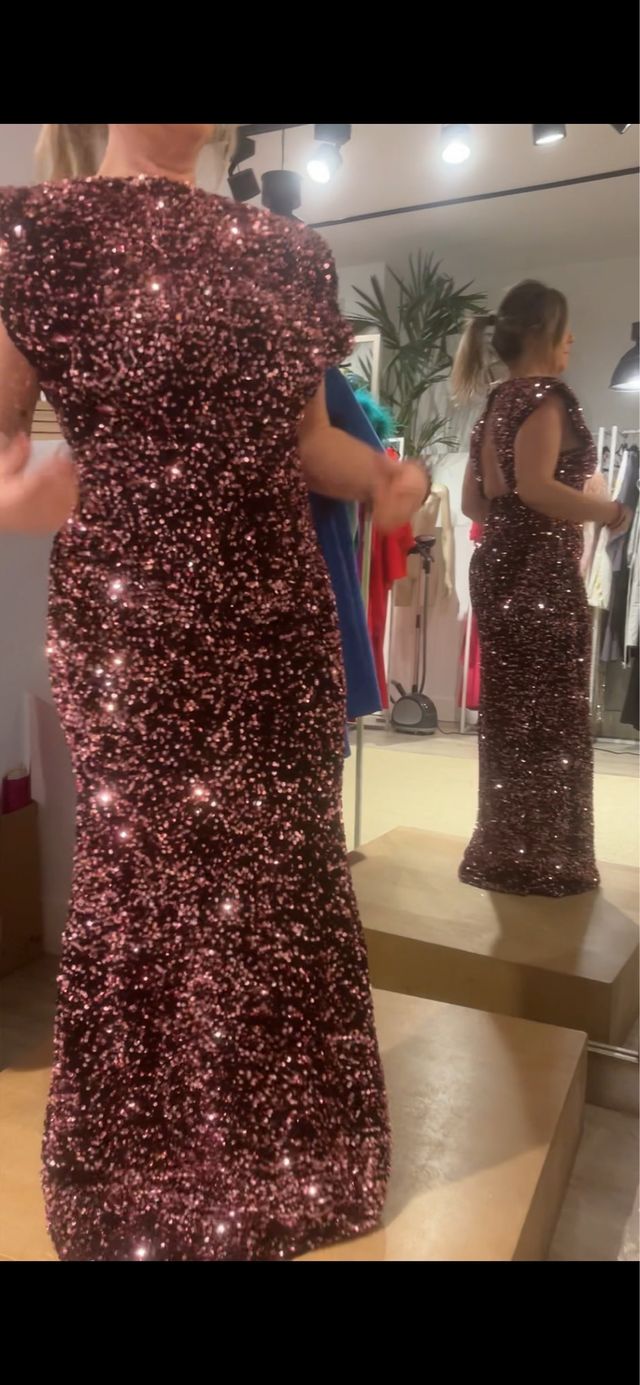 Vestido fiesta de lentejuelas puesto en 1 ocasion