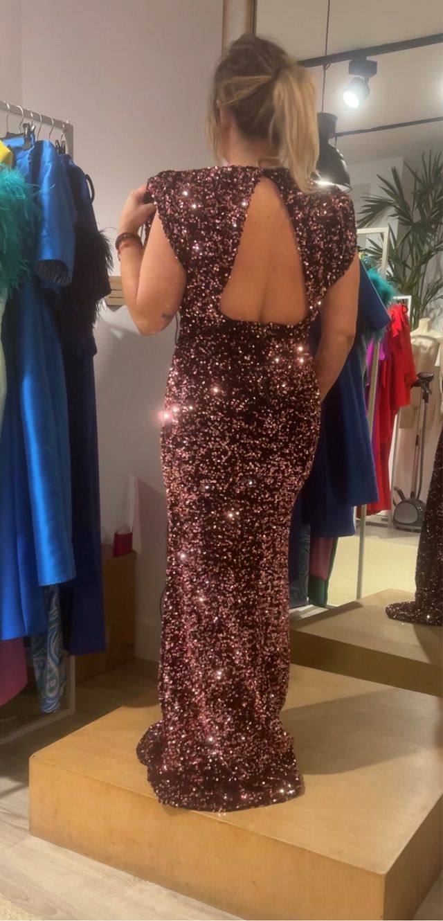 Vestido fiesta de lentejuelas puesto en 1 ocasion