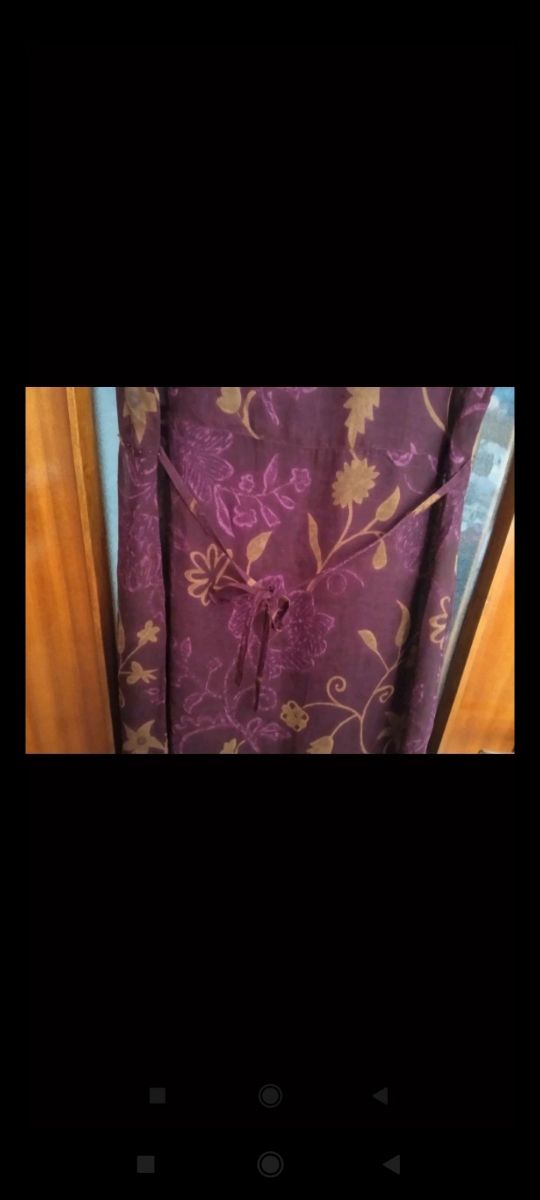 Vestito lungo viola con stampa Sara Glenzer donna 