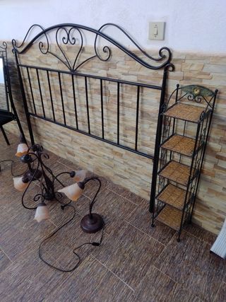 Conjunto Cabecero,lámparas,espejo estant