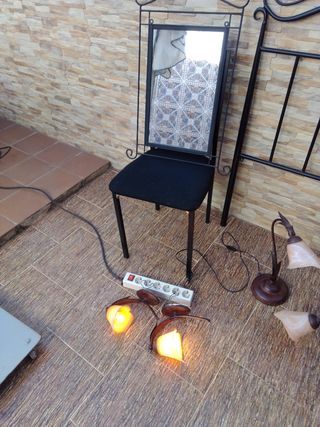 Conjunto Cabecero,lámparas,espejo estant