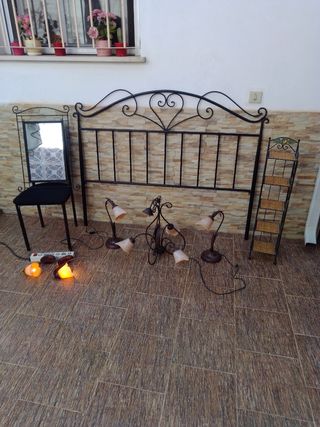 Conjunto Cabecero,lámparas,espejo estant