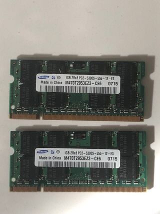 Modulos memoria RAM 1GB portatil
