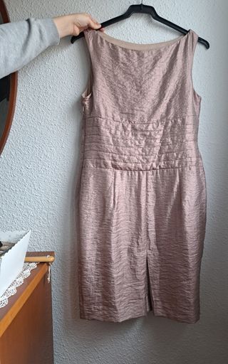 Vestido ceremonia rosa con brillos