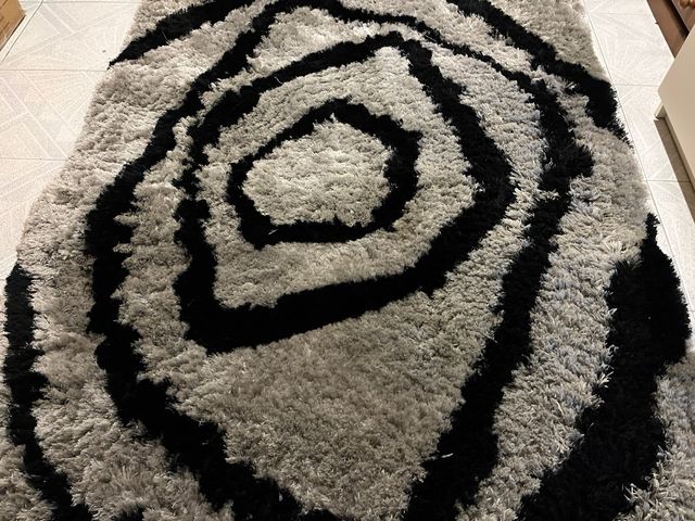 Alfombra de pelo gris