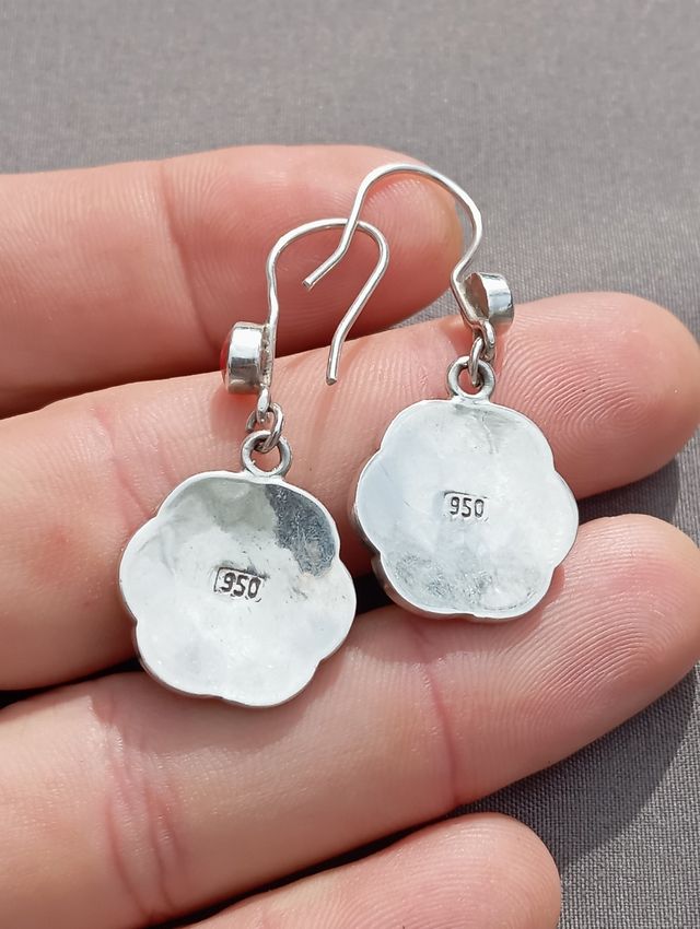 Pendientes plata950 peruana flor de la vida