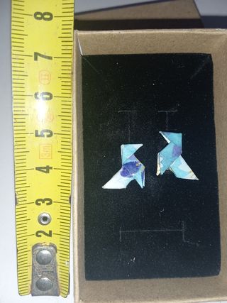 ARTESANÍA PENDIENTES PAPIROFLEXIA PAJARITA NUEVOS