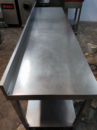 Mesa Trabajo Acero Inoxidable y Cajón 220 x 60 cm