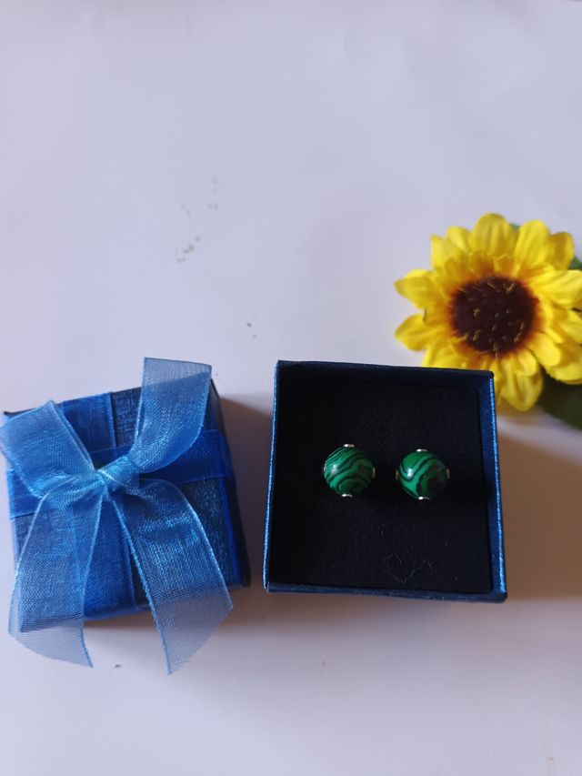 Pendientes de Malaquita