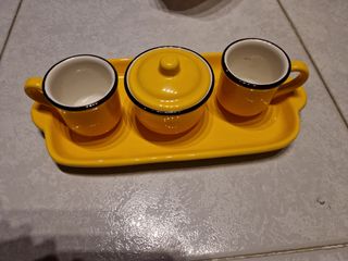 Set 2 tazzine con zuccheriera e vassoio