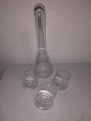 Bottiglia bicchieri cristallo di boemia