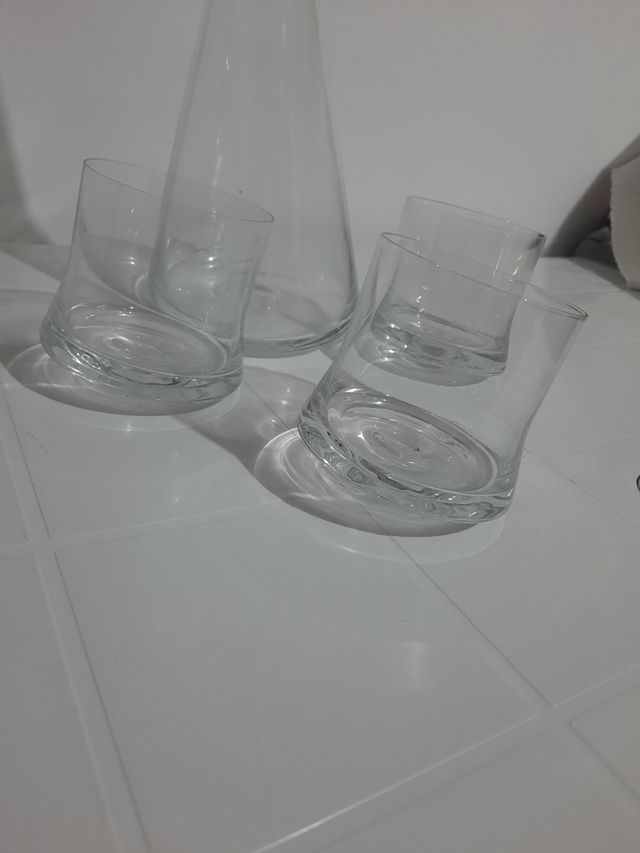 Bottiglia bicchieri cristallo di boemia