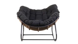 Butaca mecedora negra jardín