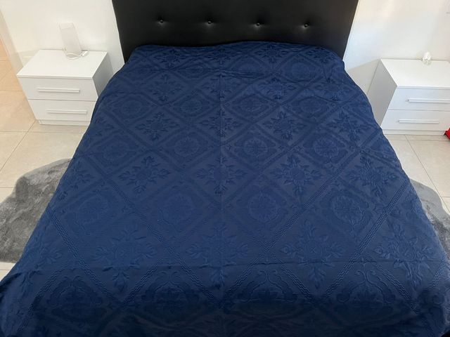 Copriletto matrimoniale blu notte