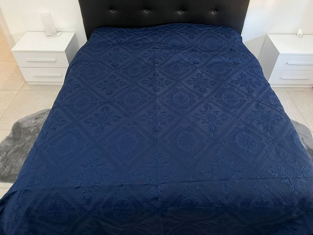 Copriletto matrimoniale blu notte