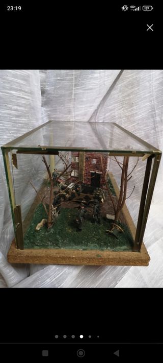 Antiguo diorama maqueta militar 2 guerra mundial