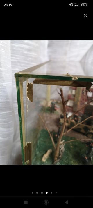 Antiguo diorama maqueta militar 2 guerra mundial