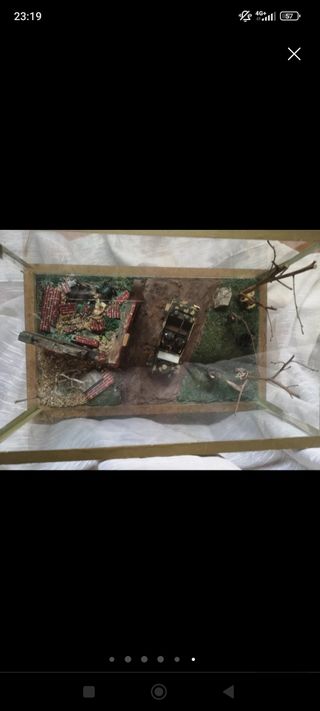 Antiguo diorama maqueta militar 2 guerra mundial