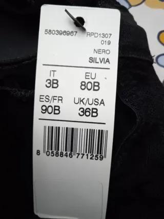 Conjunto intimissimi 90b negro nuevo