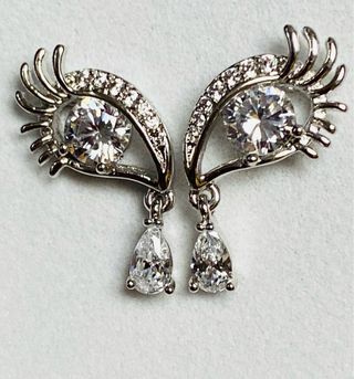 Pendientes surrealistas de ojos en plata ley 925