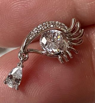 Pendientes surrealistas de ojos en plata ley 925