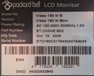Pantalla de repuesto para monitor 17-19''