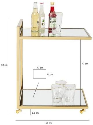 Carrito camarera Classy dorado Kare