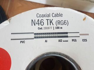 Cabo coaxial rg6 ficha compressão repartidor TV