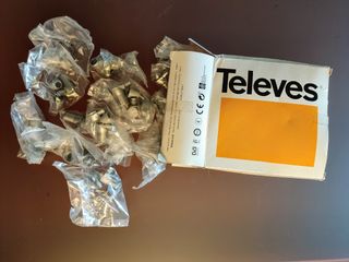 Cabo coaxial rg6 ficha compressão repartidor TV