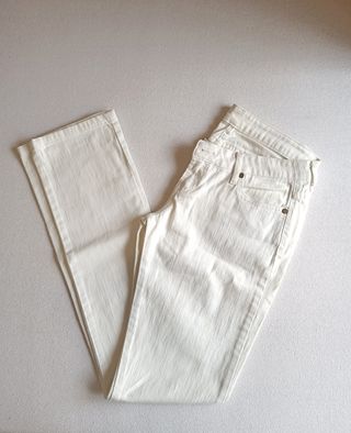 Vaqueros rectos blancos talle bajo Inside