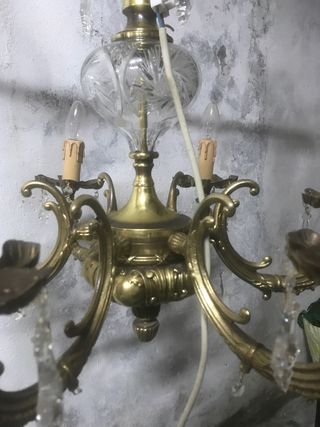 lampara antigua de bronce