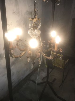 lampara antigua de bronce