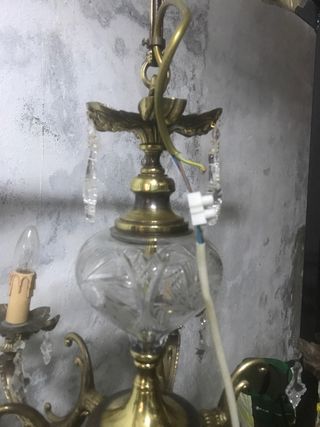 lampara antigua de bronce