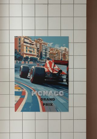 Vintage Retro Monaco Grand Prix Poster