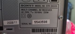 Receptor AV Sony. Mod str-dg520
