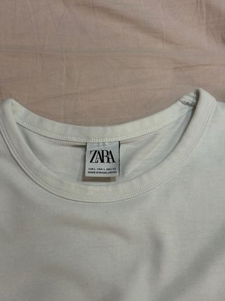 Camiseta Zara básica blanca talla L
