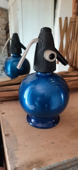 Sifone seltz panna anni 60 blu