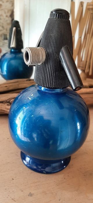 Sifone seltz panna anni 60 blu