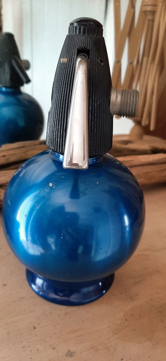 Sifone seltz panna anni 60 blu