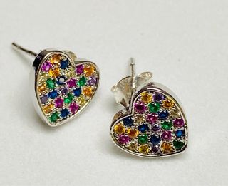 Pendientes con corazones en plata de ley 925