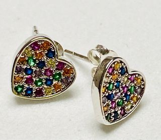 Pendientes con corazones en plata de ley 925