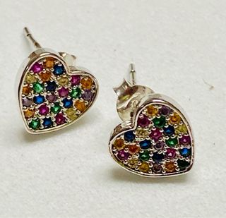 Pendientes con corazones en plata de ley 925
