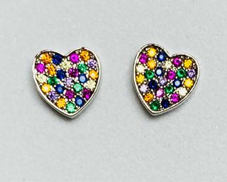 Pendientes con corazones en plata de ley 925