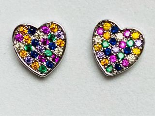 Pendientes con corazones en plata de ley 925
