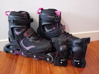 Patines en línea+bolsa+kit protectores muñeca..