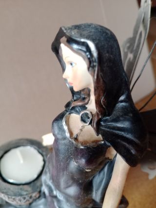 ♥️ Figura portavelas antiguo de hada